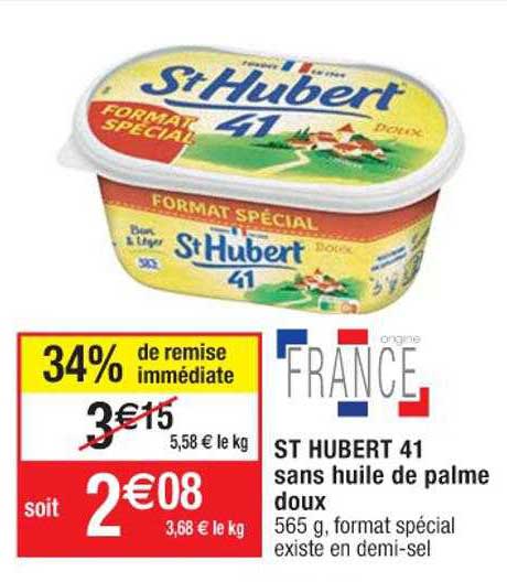 st hubert 41 sans huile de palme doux
