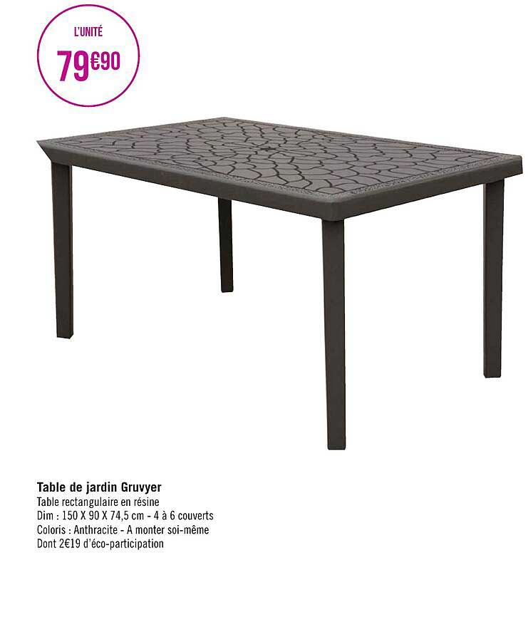 table de jardin gruvyer