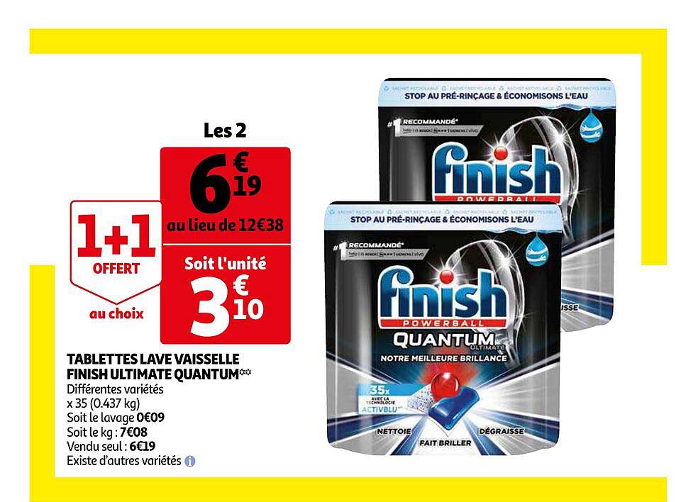 Tablettes Lave Vaisselle Finish Ultimate Quantum