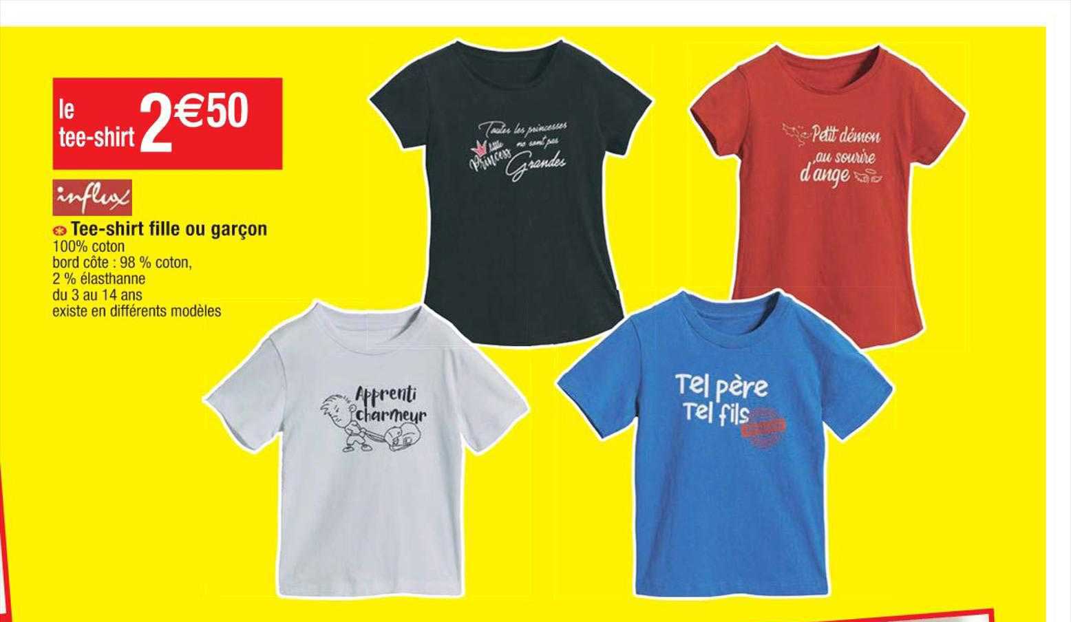 tee-shirt fille ou garçon influx