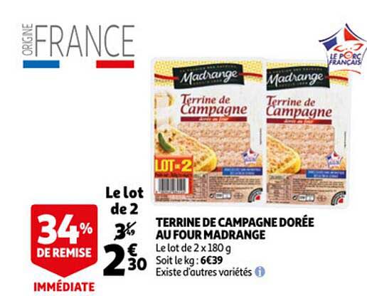 terrine de campagne dorée au four madrange