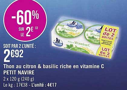 thon au citron & basilic riche en vitamine c petit navire