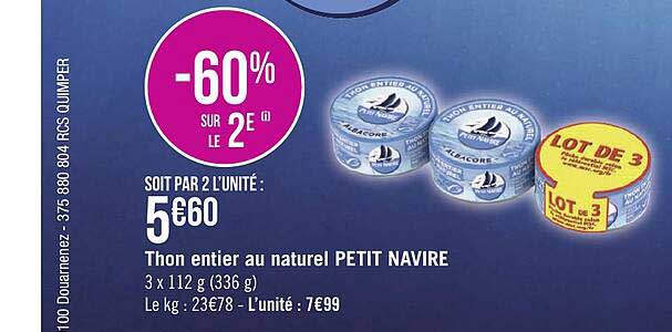 Thon Entier Au Naturel Petit Navire