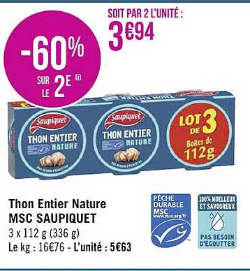 Thon Entier Nature Msc Saupiquet