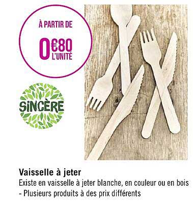 vaisselle à jeter sincère