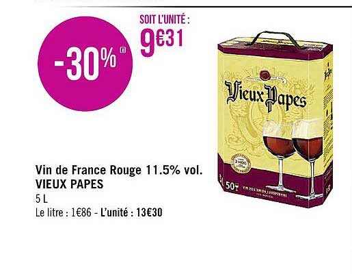 vin de france rouge 11.5% vol. vieux papes