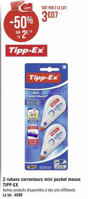 2 rubans correcteurs mini pocket mouse tipp-ex
