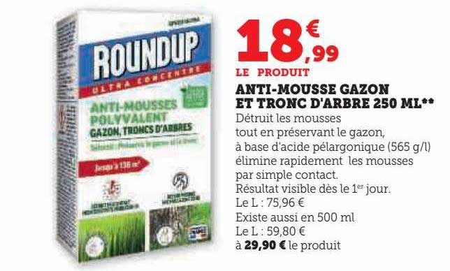 anti-mousse gazon et tronc d'arbre 250 ml