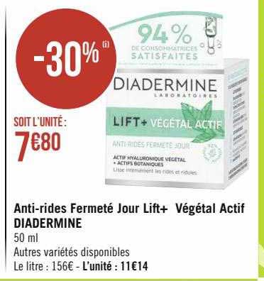 anti-rides fermeté jour lift+ végétal actif diedermine