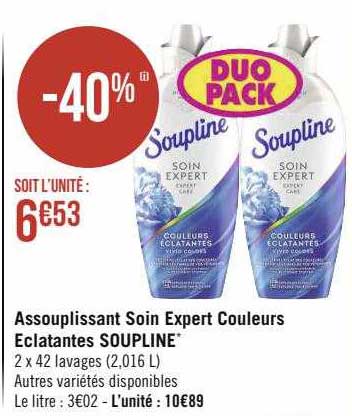 Assouplissant Soin Expert Couleurs éclatantes Soupline