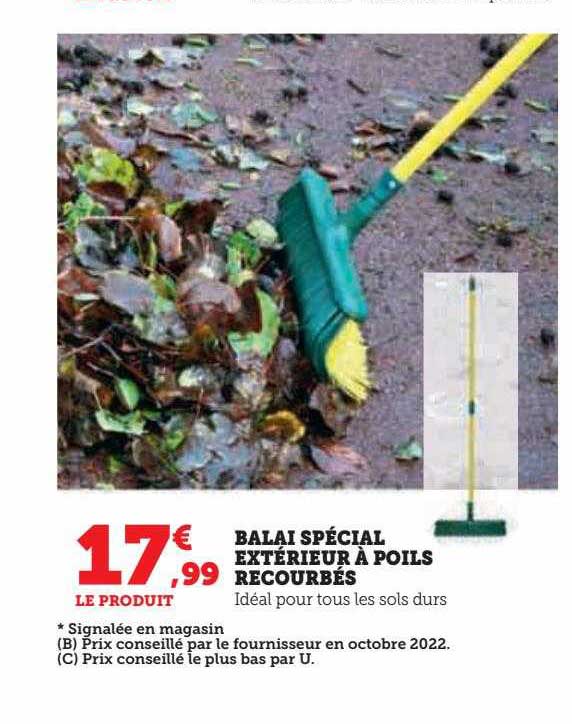 balai spécial extérieur à poils recourbés
