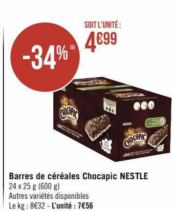 Barres De Céréales Chocapic Nestlé