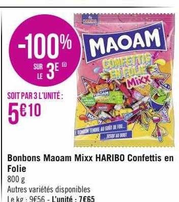 bonbons maoam mixx haribo confettis en folie