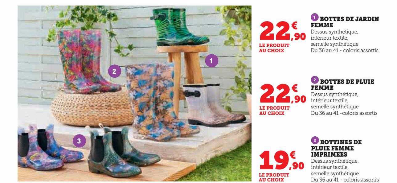 bottes de jardin femme, bottes de pluie femme, bottines de pluie femme imprimées