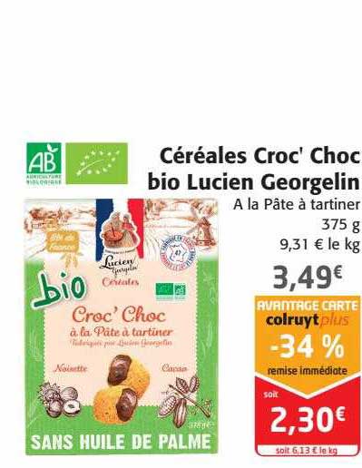 céréales croc' choc bio lucien georgelin