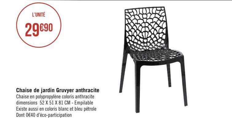 chaise de jardin gruvyer anthracite