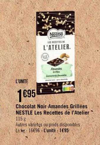 chocolat noir amandes grillées nestlé les recettes de l'atelier