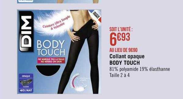 collant opaque body touch dim