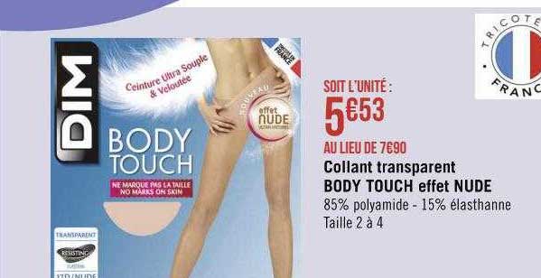 collant transparent body touch effet nude