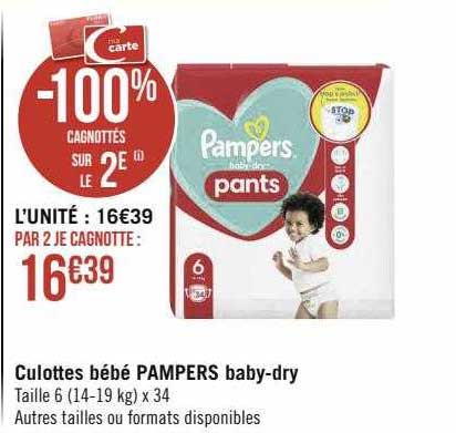 culottes bébé pampers baby-dry