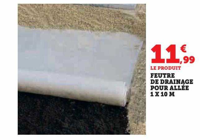 feutre de drainage pour allée 1 x 10 m