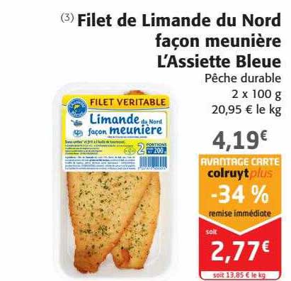 filet de limande du nord façon meunière l'assiette bleue