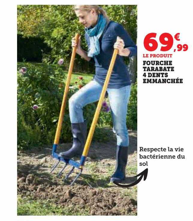 fourche tarabate 4 dents emmanchée