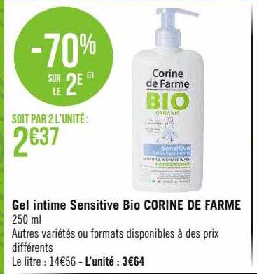 gel intime sensitive bio corine de farme