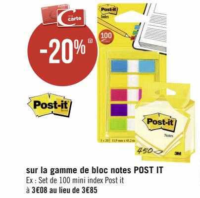 la gamme de bloc notes post it