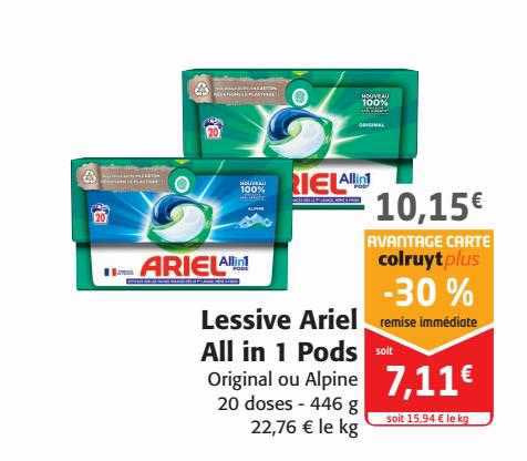 lessive ariel all in 1 pods