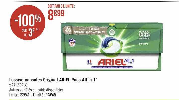 Lessive Capsules Original Ariel Pods All In 1