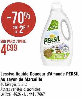 lessive liquide douceur d'amande persil au savon de marseille