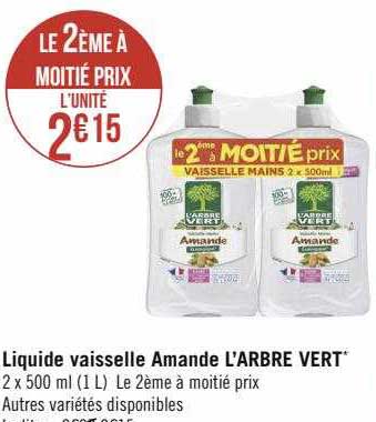 liquide vaisselle amande l'arbre vert