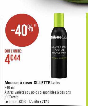 mousse à raser gillette labs