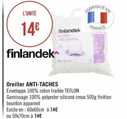 oreiller anti-taches finlandek^