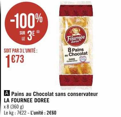 pains au chocolat sans conservateur la fournée dorée