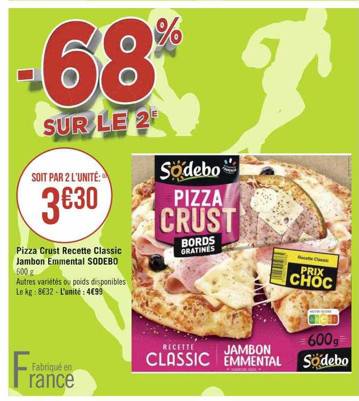 Pizzza Crust Recette Classic Jambon Emmental Sodebo