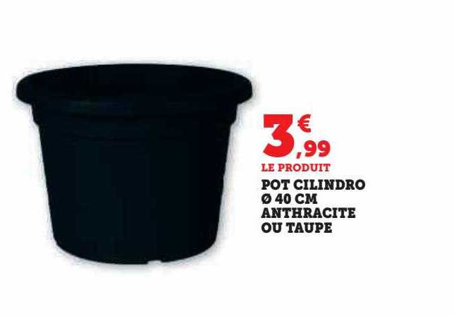 pot cilindro ø40 cm anthracite ou taupe