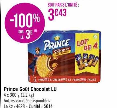 Prince Goût Chocolat Lu