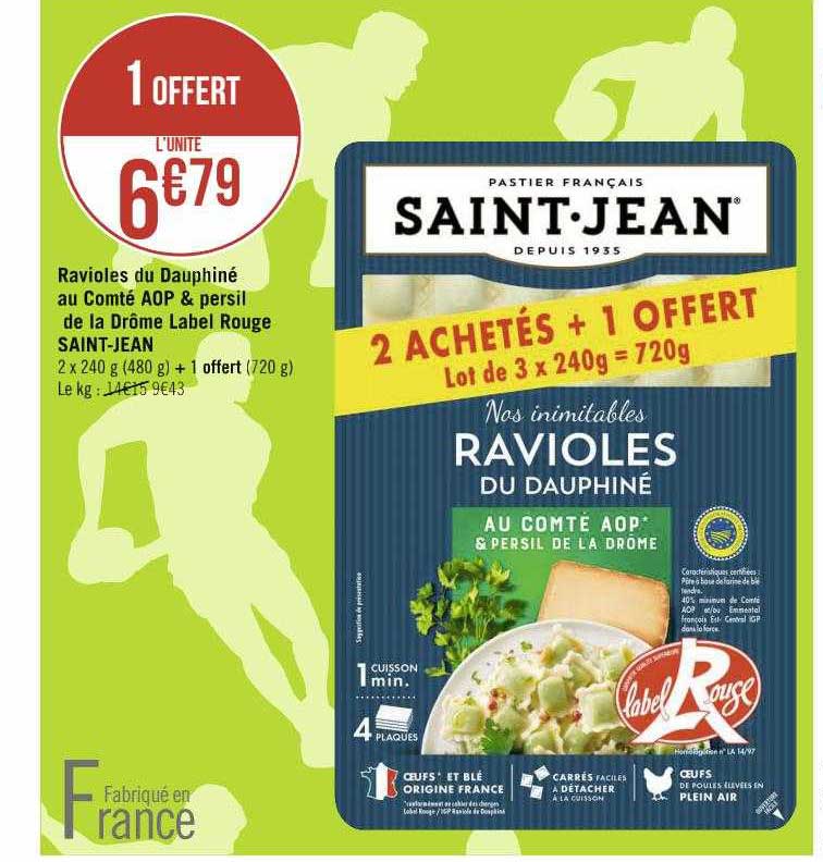 ravioles du dauphiné au comté aop & persil de la drôme label rouge saint-jean