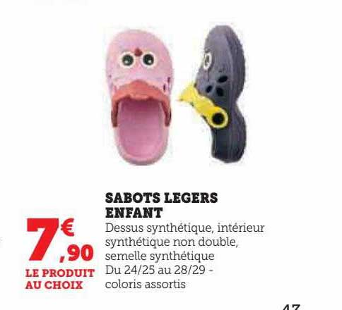 sabots légers enfant