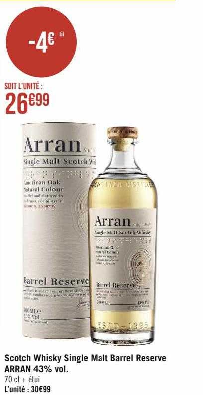 scotch whisky single malt barrel reserve arran 43% vol.