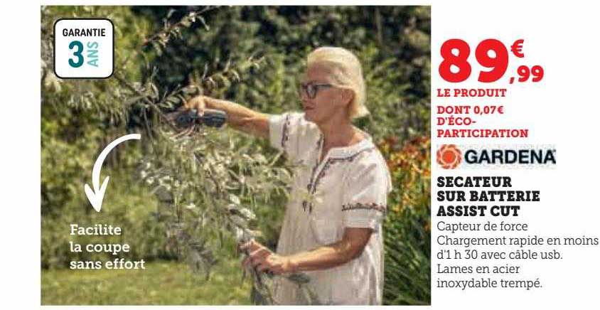 sécateur sur batterie assist cut gardena