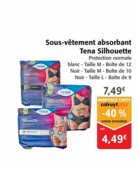 sous-vêtement absorbant tena silhouette
