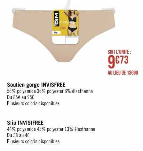 soutien gorge invisfree, slip invisifree
