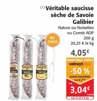 Véritable Saucisse Sèche De Savoie Galibier