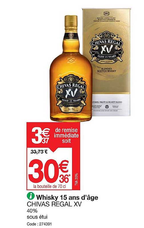 whisky 15 ans d'âge chivas régal xv
