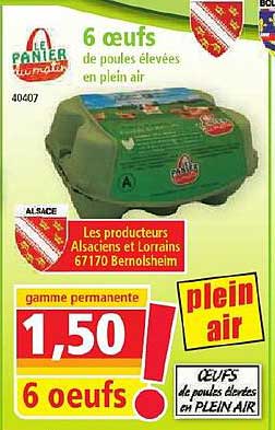 6 œufs de poules élevées en plein air le panier