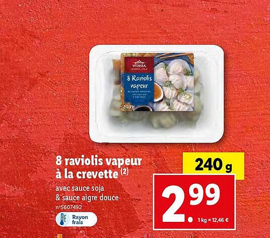 8 raviolis vapeur à la crevette vitasia