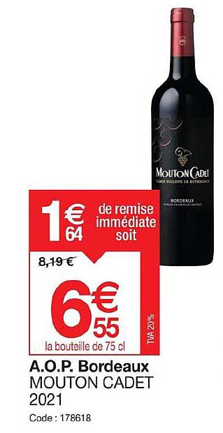 a.o.p. bordeaux mouton cadet 2021